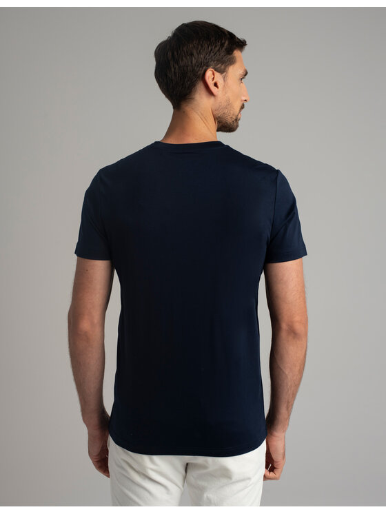 Borgio Borgio T-Shirt milan-g Granatowy Slim Fit