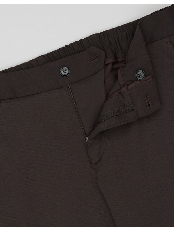 Borgio Borgio Spodnie materiałowe menfi Brązowy Classic Fit