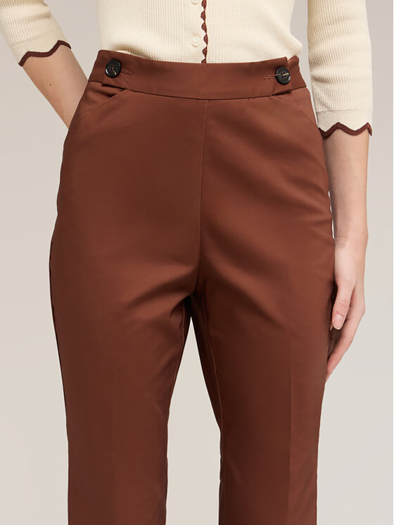 Motivi Motivi Spodnie materiałowe P084Q004531N022 Brązowy Flare Fit