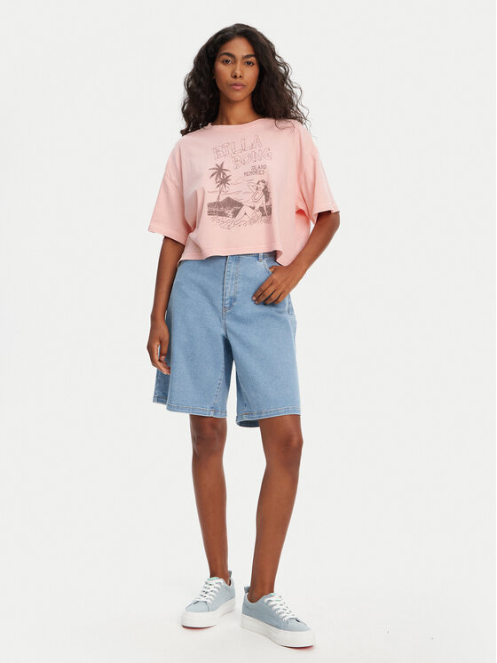 Billabong Billabong T-Shirt Island Memories EBJZT00427 Korálová Oversize