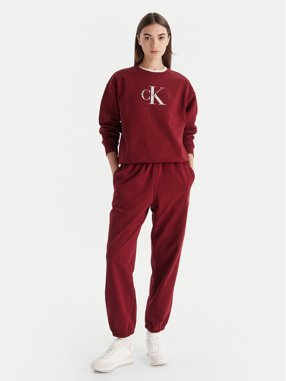 Calvin Klein Jeans Calvin Klein Jeans Mikina Monologo LV047B234G Bordó Relaxed Fit