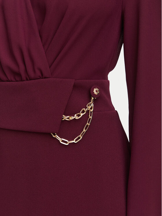 Rinascimento Rinascimento Coctailkleid CFC0130446003 Dunkelrot Slim Fit