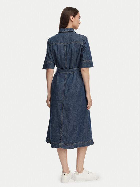 Tommy Hilfiger Tommy Hilfiger Дънкова рокля WW0WW50622 Син Regular Fit