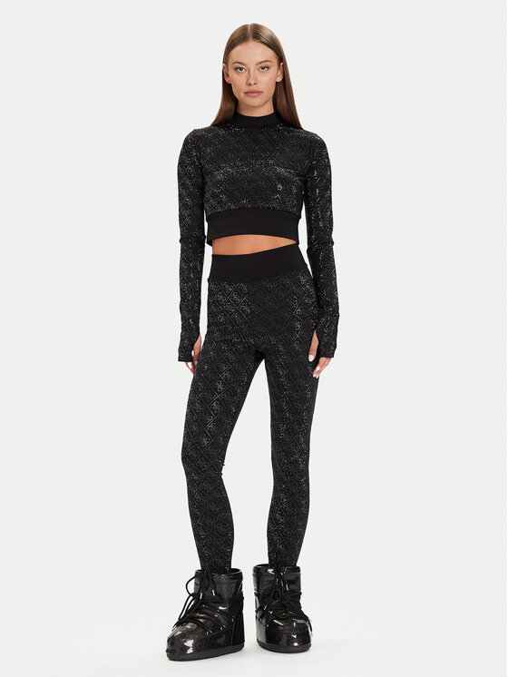 Guess Guess Блуза W5BP48 K7182 Черен Slim Fit