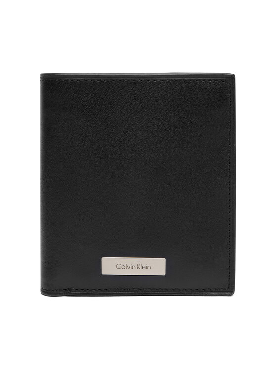 Calvin Klein Calvin Klein Голям мъжки портфейл Plaque N/S Slim Billfold LV04D1069G Черен