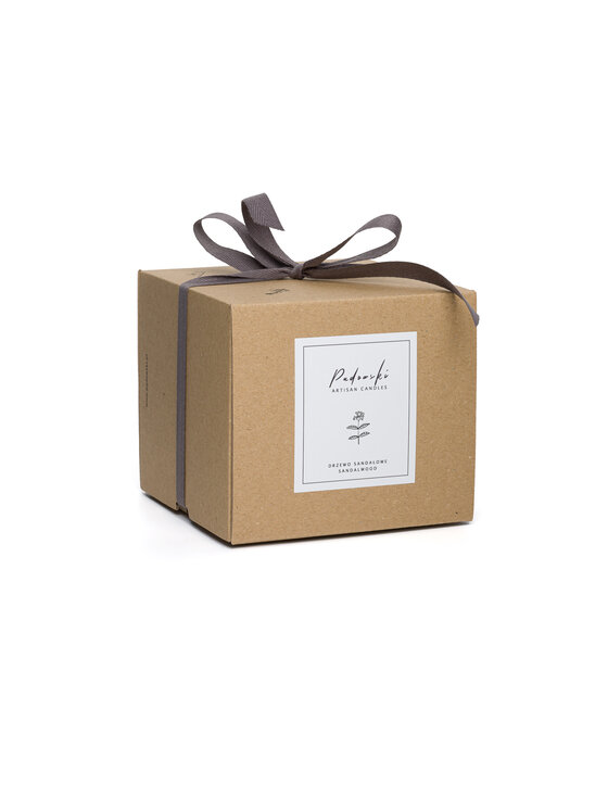 Padowski Artisan Candles Padowski Artisan Candles Świeca zapachowa Drzewo Sandałowe - świeca sojowa w grafitowym szkle Szary