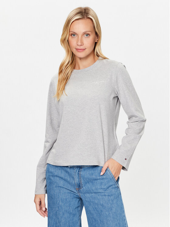 Tommy Hilfiger Bluză Mini Corp Logo WW0WW39784 Gri Relaxed Fit
