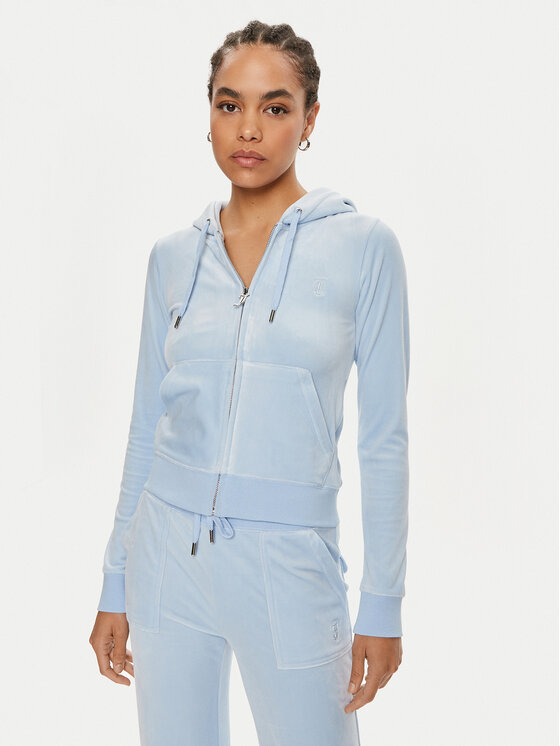 Juicy Couture Juicy Couture Majica dugih rukava Robertson JCAP176 Svijetloplava Slim Fit