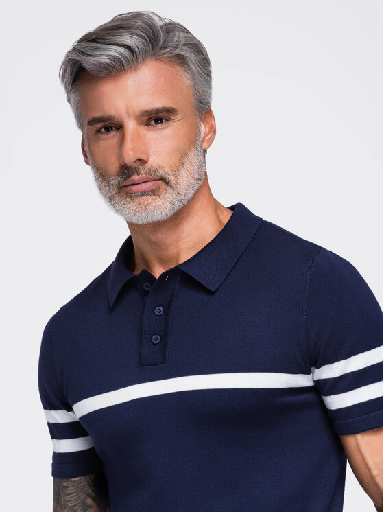 Ombre Ombre Polo OM-POSS-0177 Biały Regular Fit