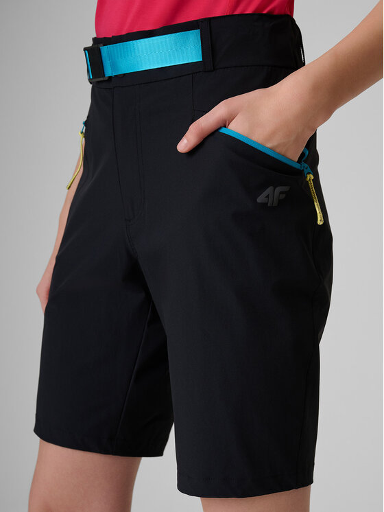 4F 4F Szorty sportowe TREKKING Czarny Regular Fit