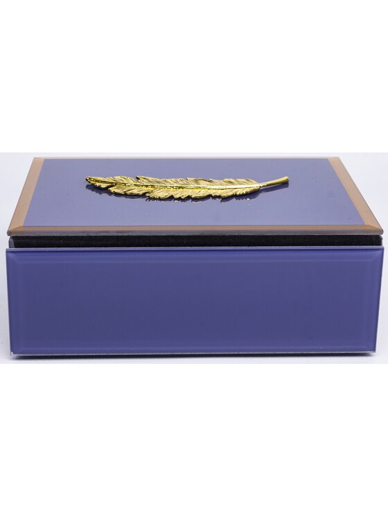 MIAhome MIAhome Szkatułka na biżuterię z MDFu z ozdobą 6x16x11,5 cm fioletowa Fioletowy