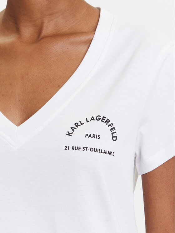 KARL LAGERFELD KARL LAGERFELD T-krekls A3W17104 Balts Regular Fit