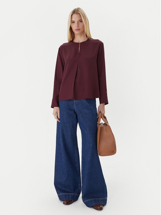 Tommy Hilfiger Tommy Hilfiger Halenka WW0WW47339 Bordó Relaxed Fit