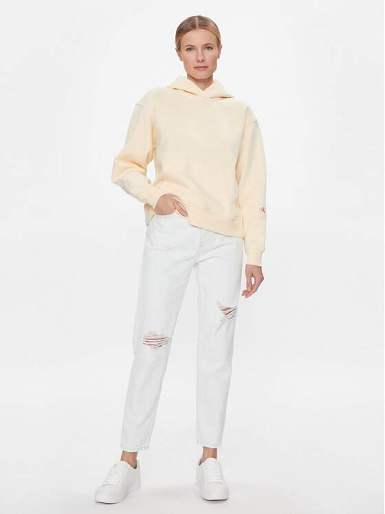 Calvin Klein Jeans Calvin Klein Jeans Pulóver Back Bold Monologo J20J222895 Sárga Relaxed Fit