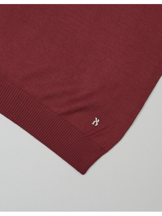 Borgio Borgio Sweter grotte Bordowy Classic Fit