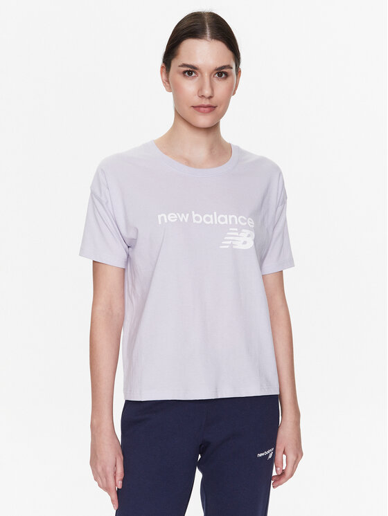 New Balance New Balance T-Shirt Stacked WT03805 Fialová Relaxed Fit