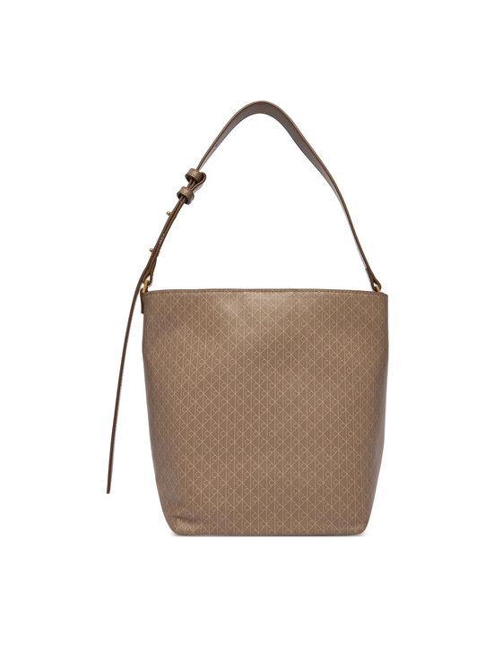 Calvin Klein Calvin Klein Kabelka Emblem Aop Medium Bucket LV04F3365G Béžová