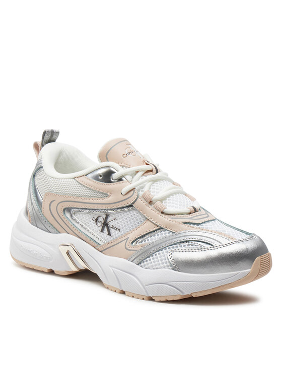Calvin Klein Jeans Calvin Klein Jeans Laisvalaikio batai Retro Tennis Low Lace Mh Ml Mr YW0YW01381 Balta
