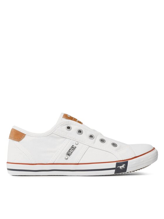 MUSTANG Sneaker In Tela Donna 1099-409 - Slipper Bianco Comodo Con Elastico, Taglia 41 EU