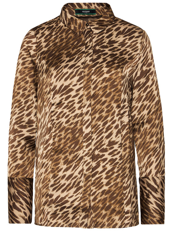 Guess Guess Koszula Vivian W0BH05 W3TO2 Brązowy Regular Fit