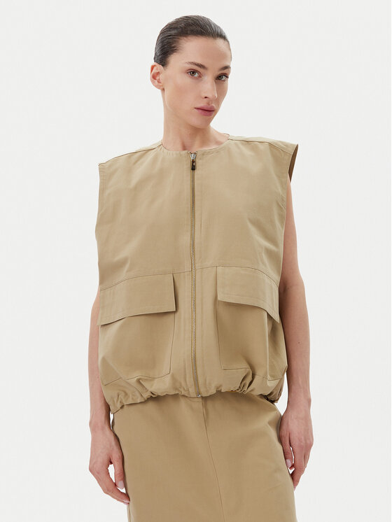 Herskind Herskind Weste 5511150 Khakifarben Regular Fit