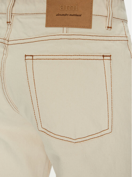 AMI Paris AMI Paris Jeansy HTR001.DE0039 Écru Classic Fit