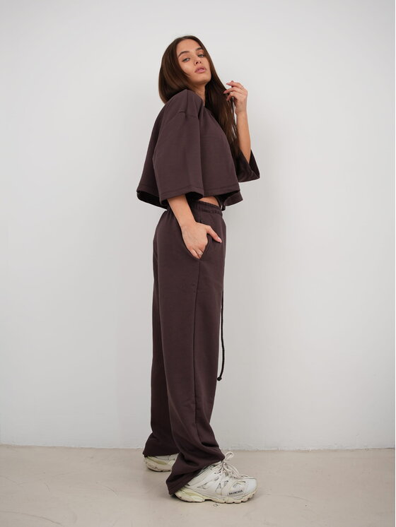 MissDenim MissDenim Top Crop Top Brązowy Oversize