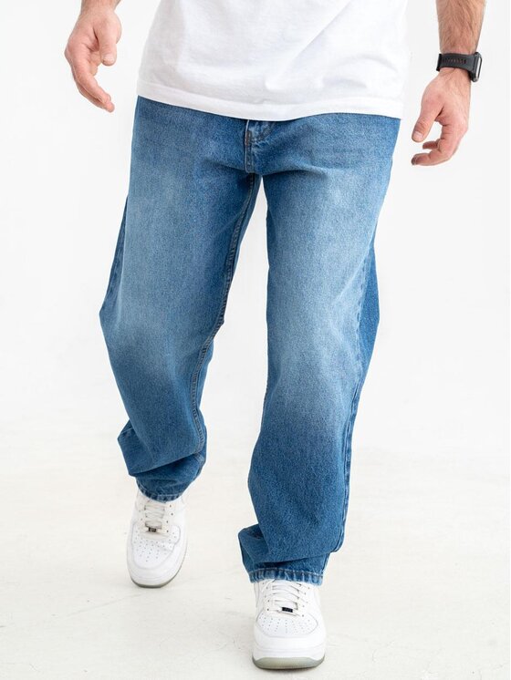 Jigga Wear Jigga Wear Jeansy Spodnie Jeansowe Baggy Męskie Niebieskie Jigga Wear Crown copy XL Niebieski Baggy Fit