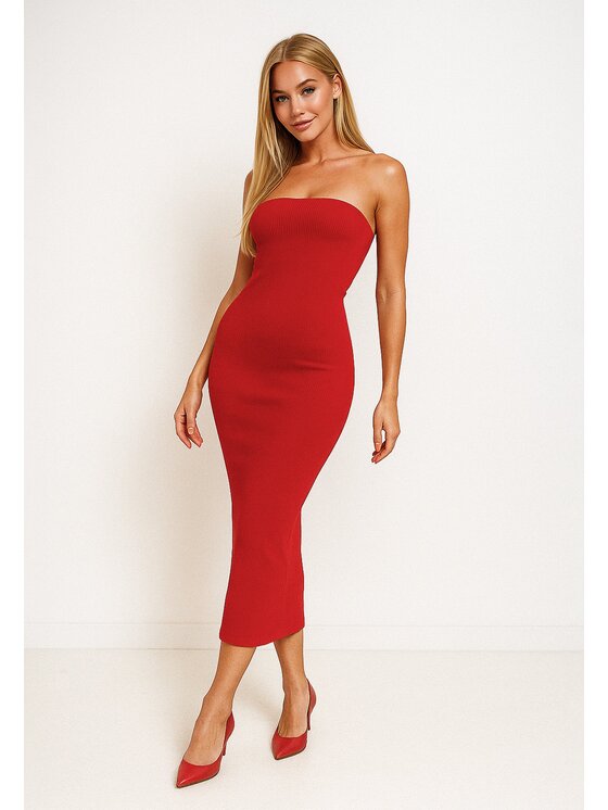 Nudyess Nudyess Vestito estivo 1022E Rosso Fitted Fit