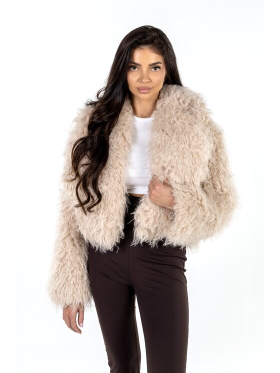 Agatha Studio Agatha Studio Futro A26ZS-FU-K01 Beżowy Classic Fit