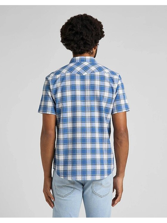 Lee Lee Camicia SS WESTERN SHIRT Blu Slim Fit