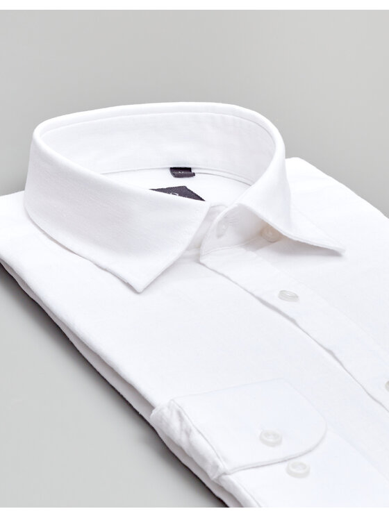 Borgio Borgio Koszula lentella 00585 Biały Slim Fit