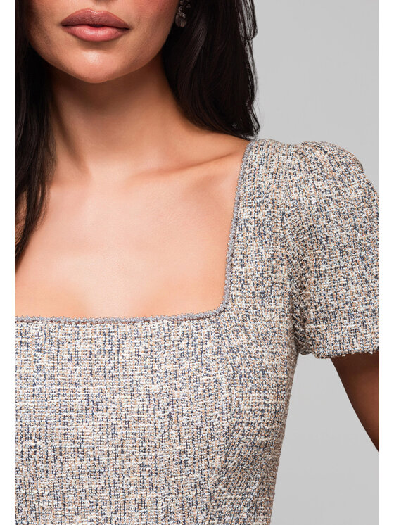 Ombre Ombre Sukienka wieczorowa LA-OM-DLR220 Szary Regular Fit