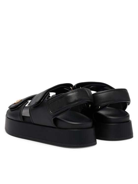Tommy Hilfiger Tommy Hilfiger Sandále Leather Sporty Platform Sandal FW0FW09119 Čierna