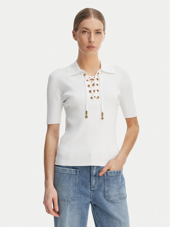 MICHAEL Michael Kors Bluză MS661FZ5ZV Alb Slim Fit