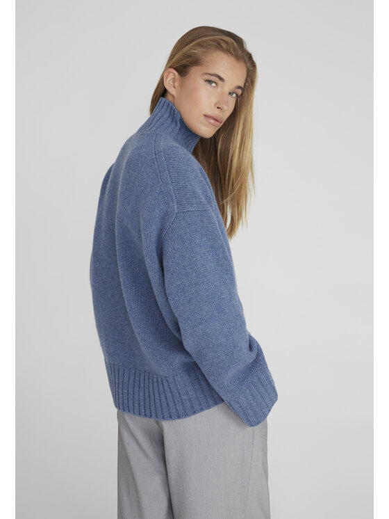 Style Republic Style Republic Golf Sweter o kroju oversize typu boxy, z mieszanki kaszmiru i wełny Niebieski Boxy Fit