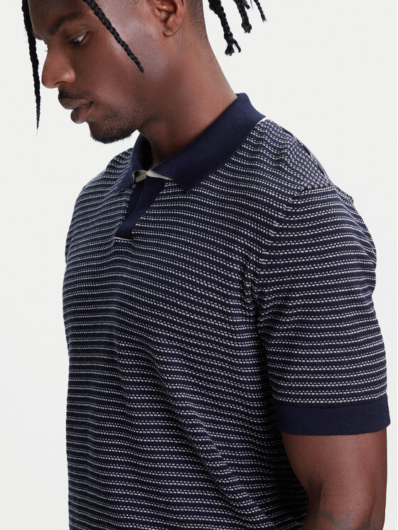 United Colors Of Benetton United Colors Of Benetton Тениска с яка и копчета 1094K301J Тъмносин Regular Fit