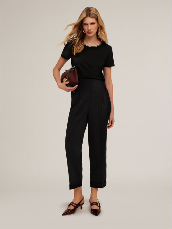 Motivi Motivi Pantaloni di tessuto P278Q003924N033 Nero Cropp Fit