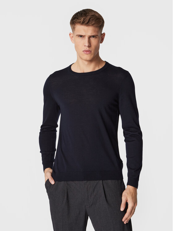 Boss Sveter Leno-P 50468239 Tmavomodrá Slim Fit