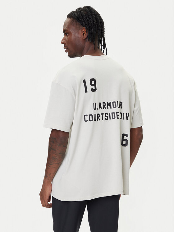 Under Armour Under Armour T-Shirt Hoops Courtside 6003686 Biały Oversize