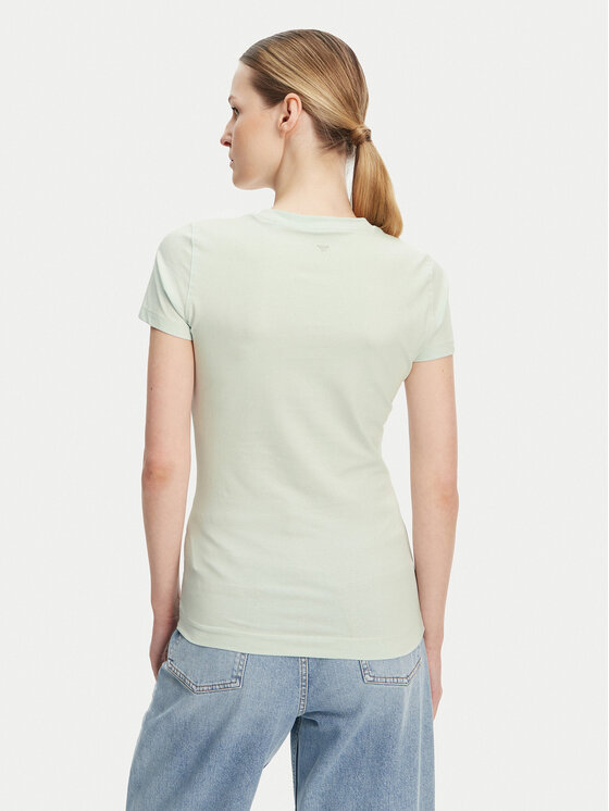 Guess Guess T-Shirt W5GI07 J1314 Turkusowy Slim Fit