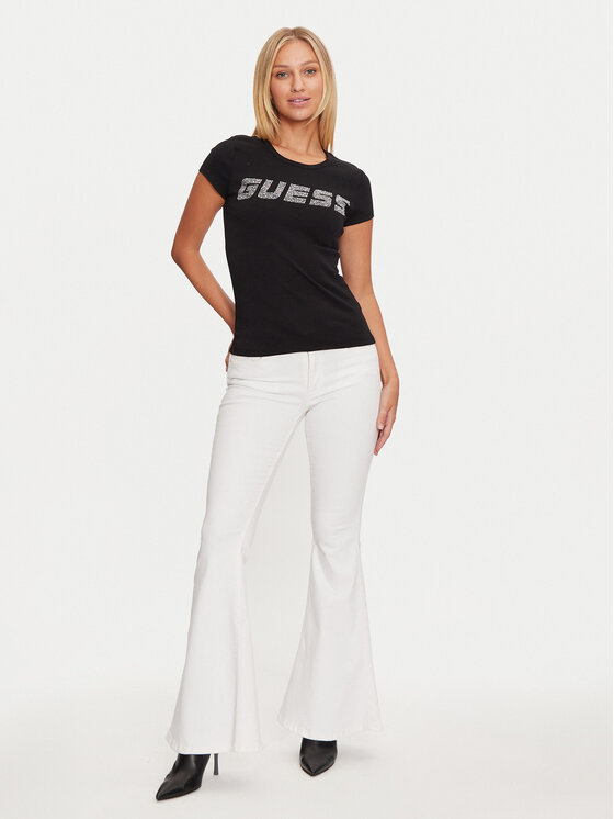Guess Guess Tričko V4BI16 KCIV1 Čierna Regular Fit