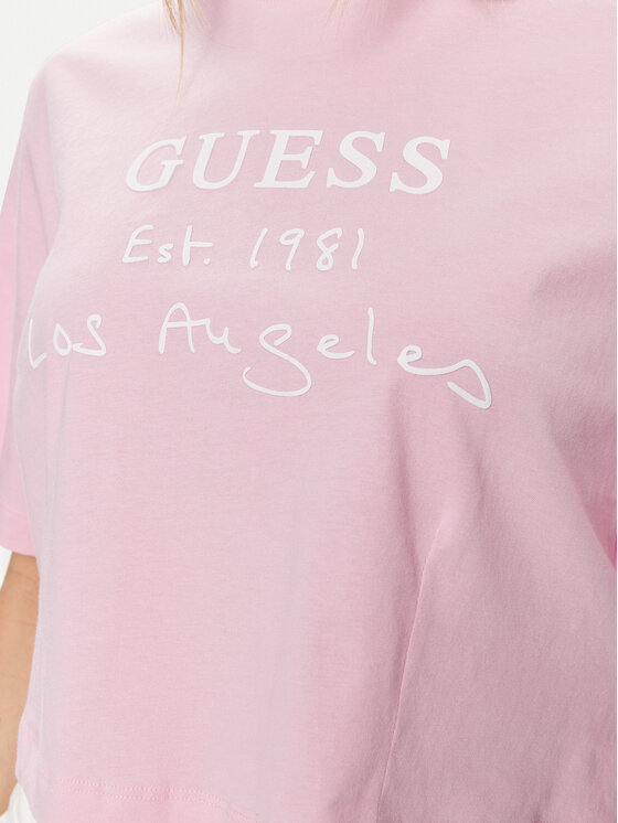 Guess Guess Тишърт Dakota V4GI13 JA914 Розов Boxy Fit