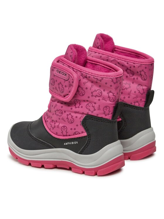 Geox Omar Girl WPF - Bottines Fille En Cuir Velours - Imperméables, Respirantes, Doublure Laine - Tige Cheville - 8