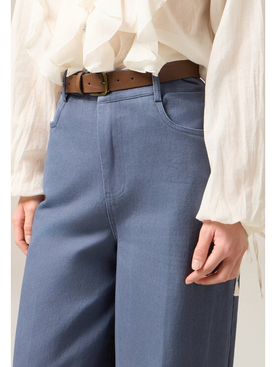 Oltre Oltre Pantaloni di tessuto P00JR009179N024 Turchese Flared Fit