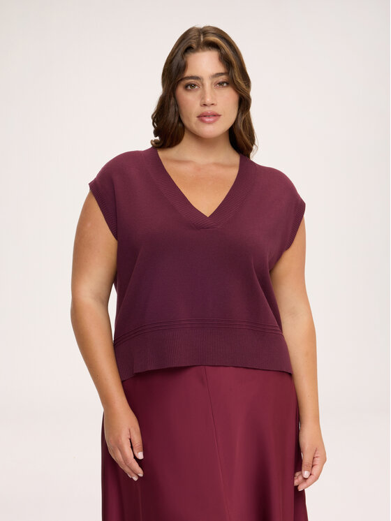 Fiorella Rubino Fiorella Rubino Top M278L008560N036 Bordowy Cropp Fit