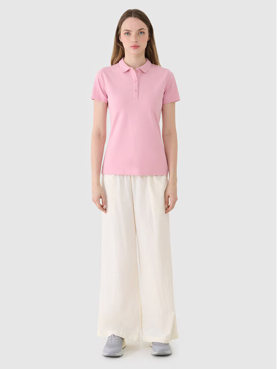 4F 4F Polo 4FWMM00TPTSF365-56S Rosa Slim Fit