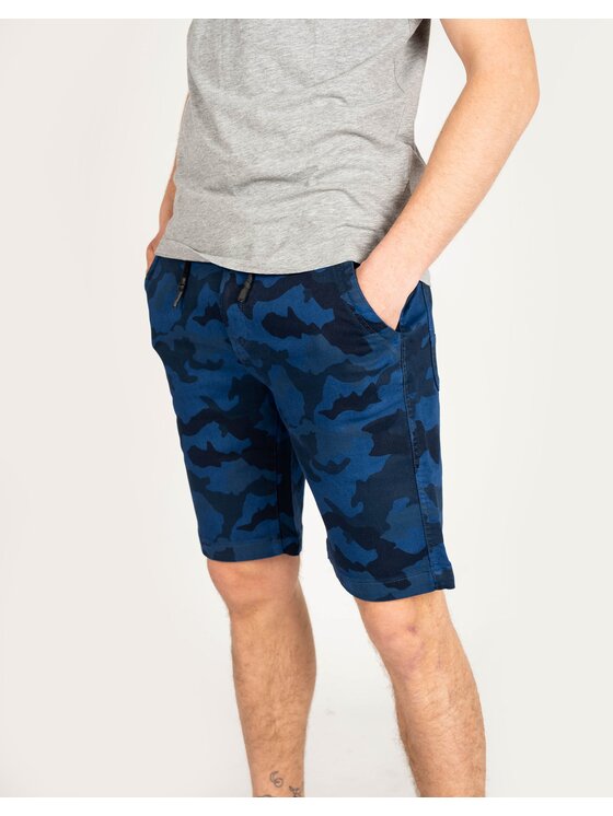 Pepe Jeans Pepe Jeans Šortky PM800850 | Owen Short Camo Modrá Regular Fit