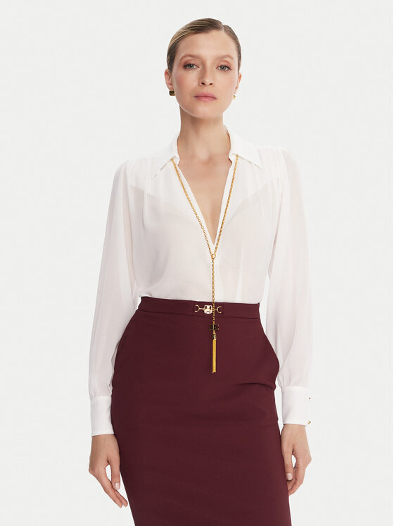 Elisabetta Franchi Elisabetta Franchi Blúz CA-133-57E2-V400 Fehér Regular Fit
