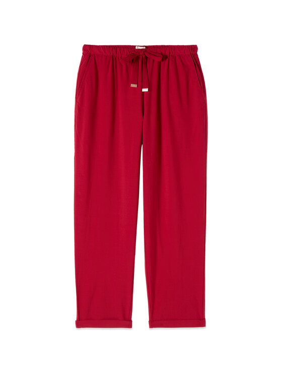 Oltre Oltre Spodnie materiałowe P045J002530N026 Czerwony Regular Fit